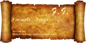 Faragó Ivett névjegykártya