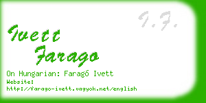ivett farago business card